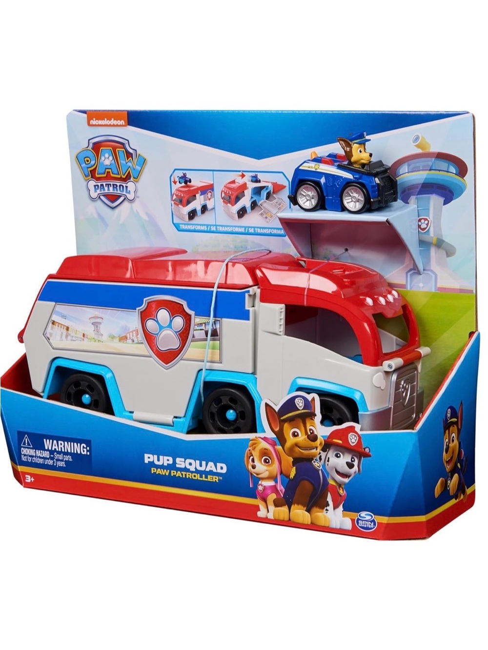 Paw Patrol Pup Squad Paw Patroller Toy - Red, Blue, White